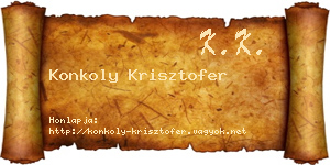 Konkoly Krisztofer névjegykártya